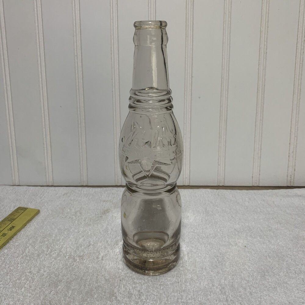 VTG Nu Icy Lebanon PA Art Deco 1920s Embossed Double Sided 7 Oz Soda Bottle